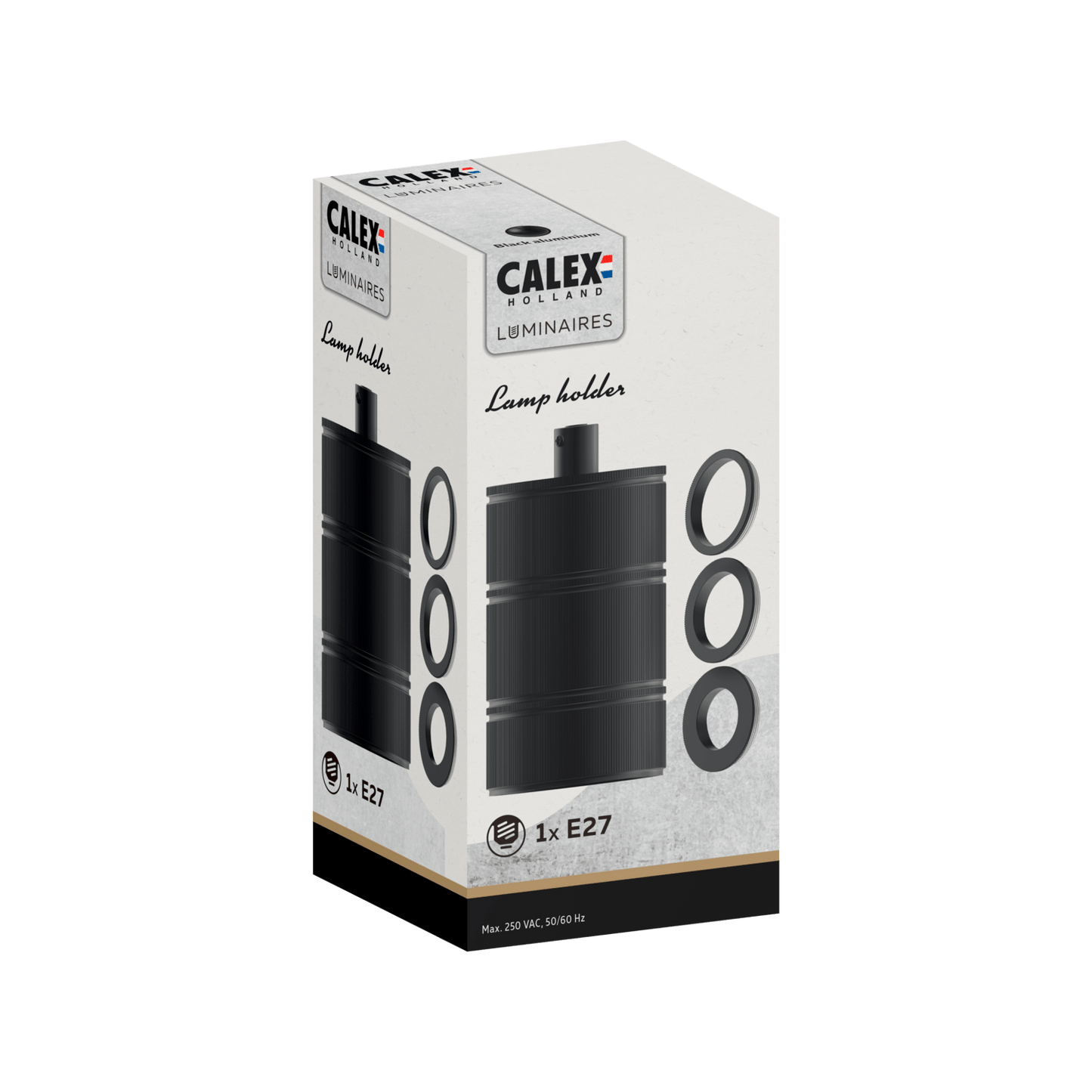 Calex Creations Lampholder - Black - E27 - 3 Ring model