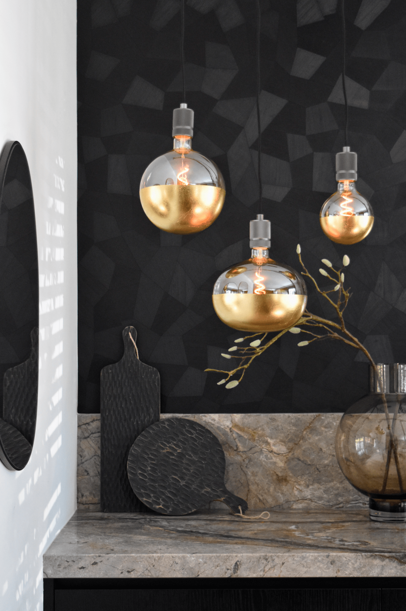 Calex Top mirror Bulb - E27 - Filament - Boden - Gold -WarmWhite- 4W