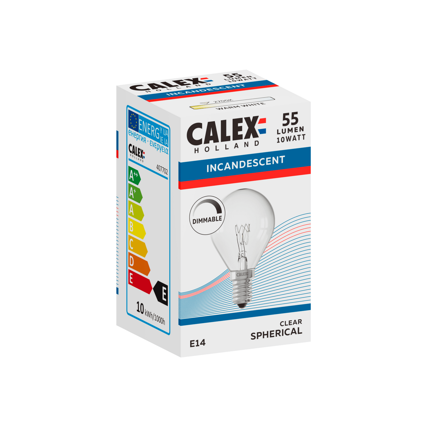 Calex Incandescent Bulb - E14 - P45 - Clear - 10W