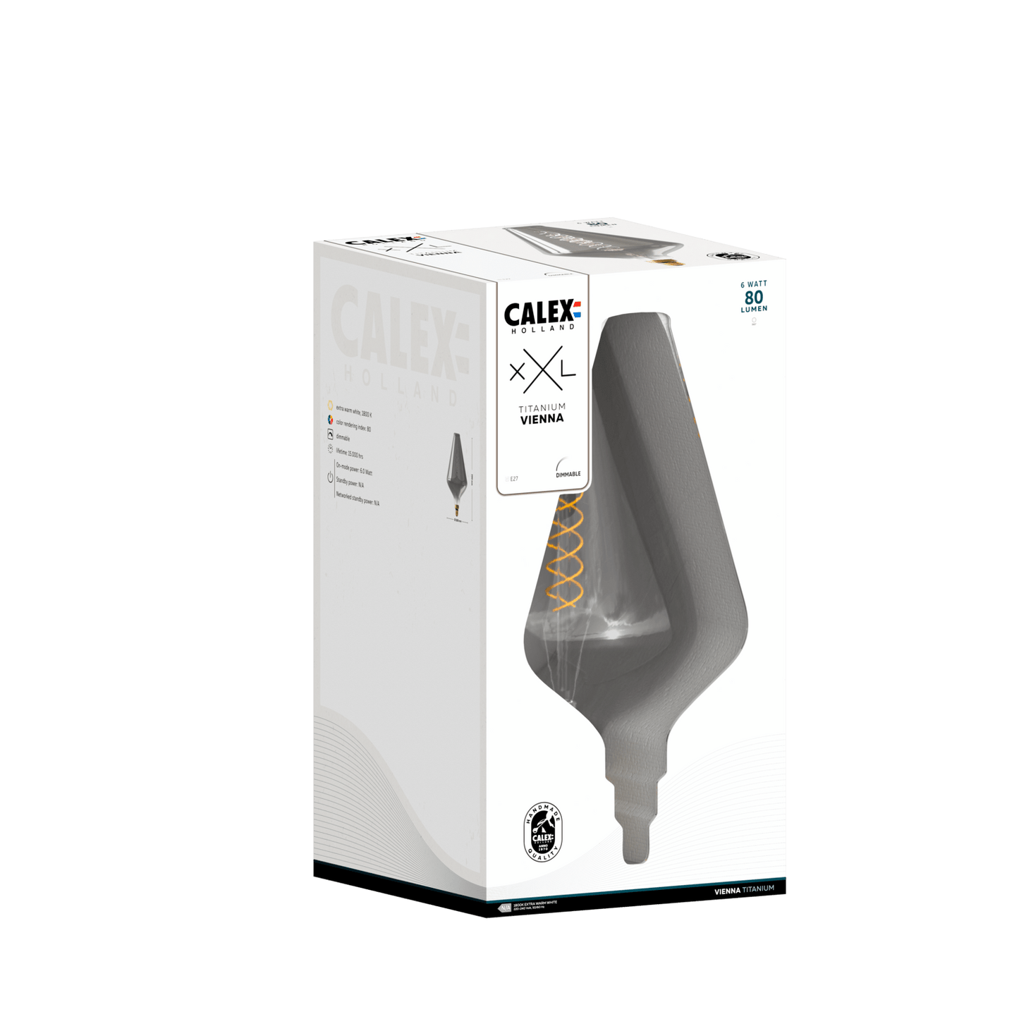 Calex XXL Vienna LED Bulb Titanium - E27 - 6W - Dimmable