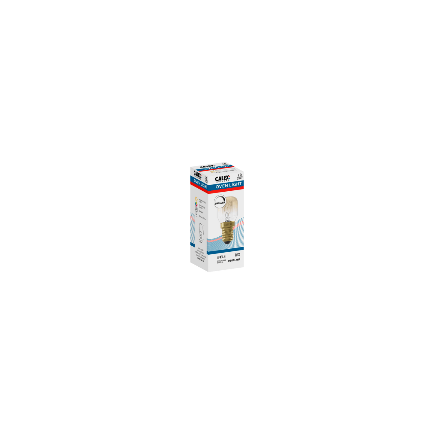 Calex Incandescent Oven Bulb - E14 - T22 - Clear - 15W - 300°C