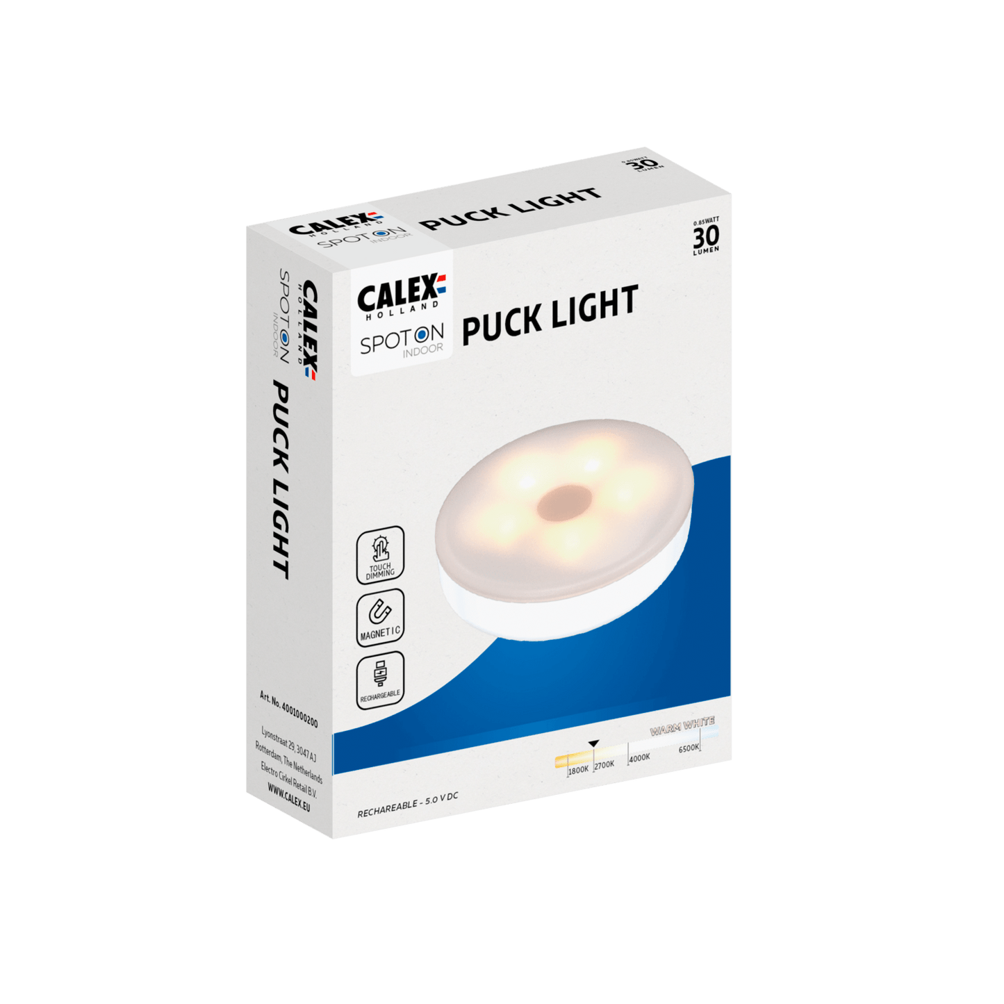 Calex Spot On Cabinet Lighting - Indoor - USB Rechargeable