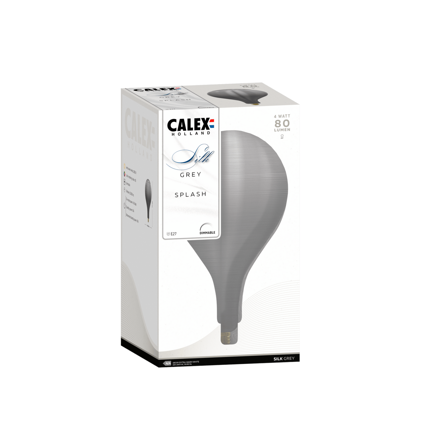 Calex Silk Splash LED Bulb - Grey - E27 - 4W - Dimmable