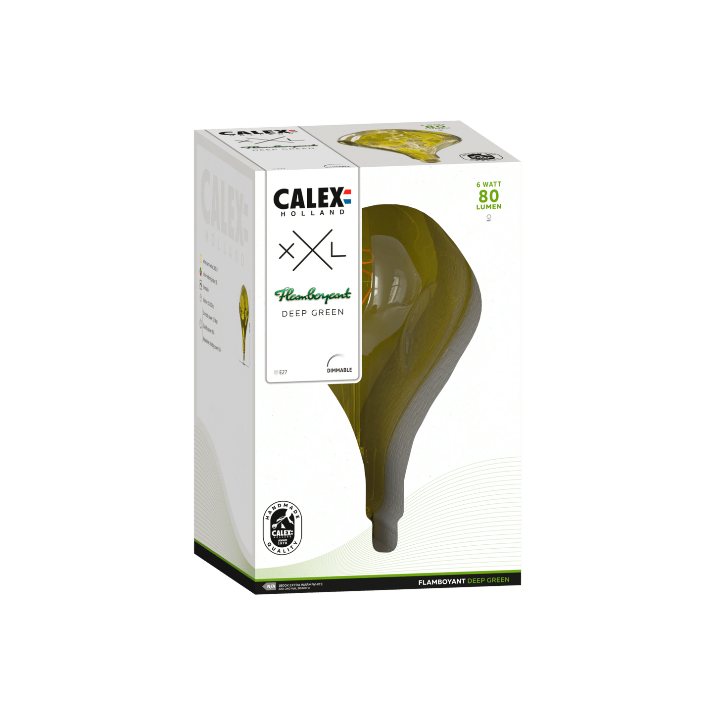Calex XXL Organic EVO LED Bulb Green - E27 - 6W - Dimmable