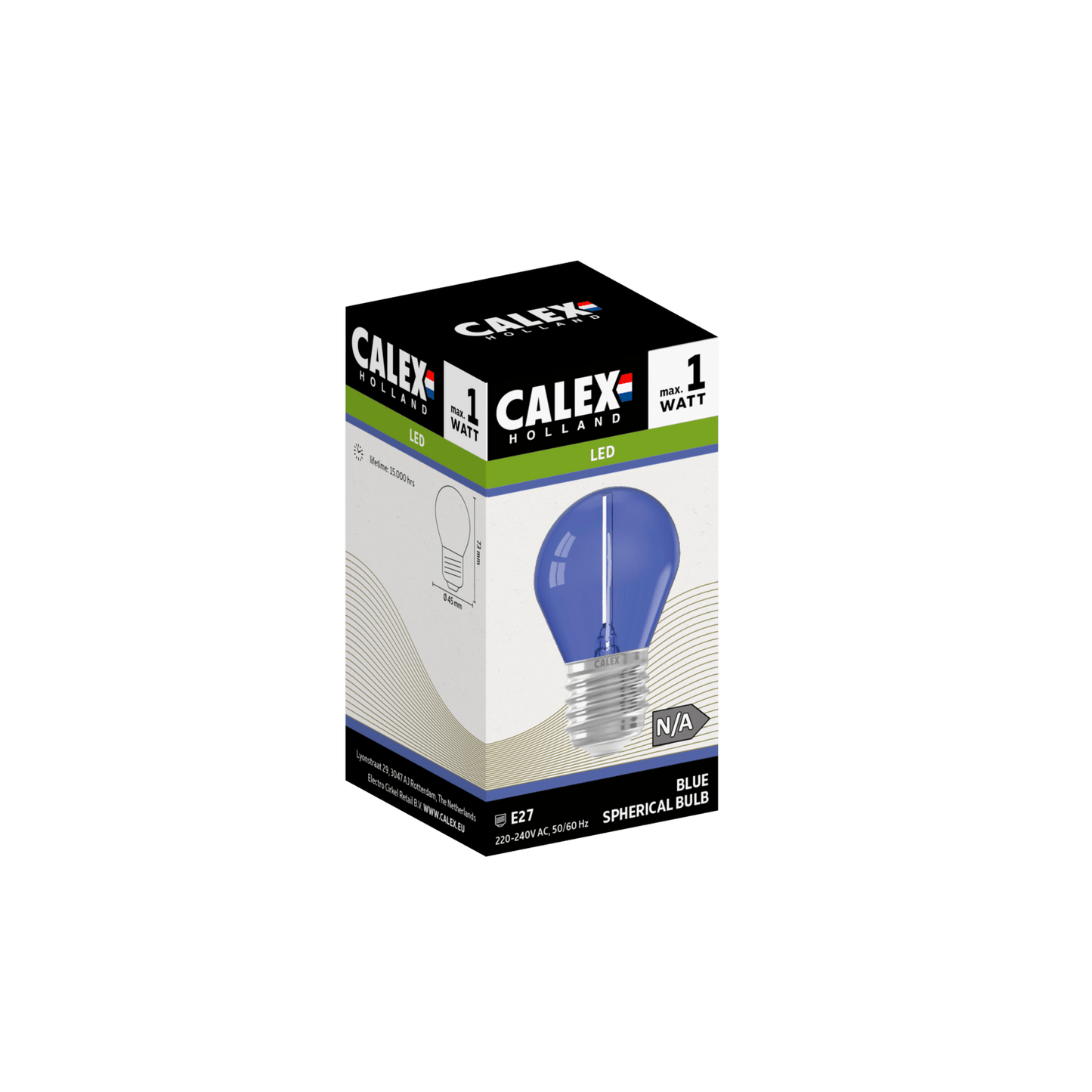 Calex Party Bulb - E27 - G45 - Blue - 1W