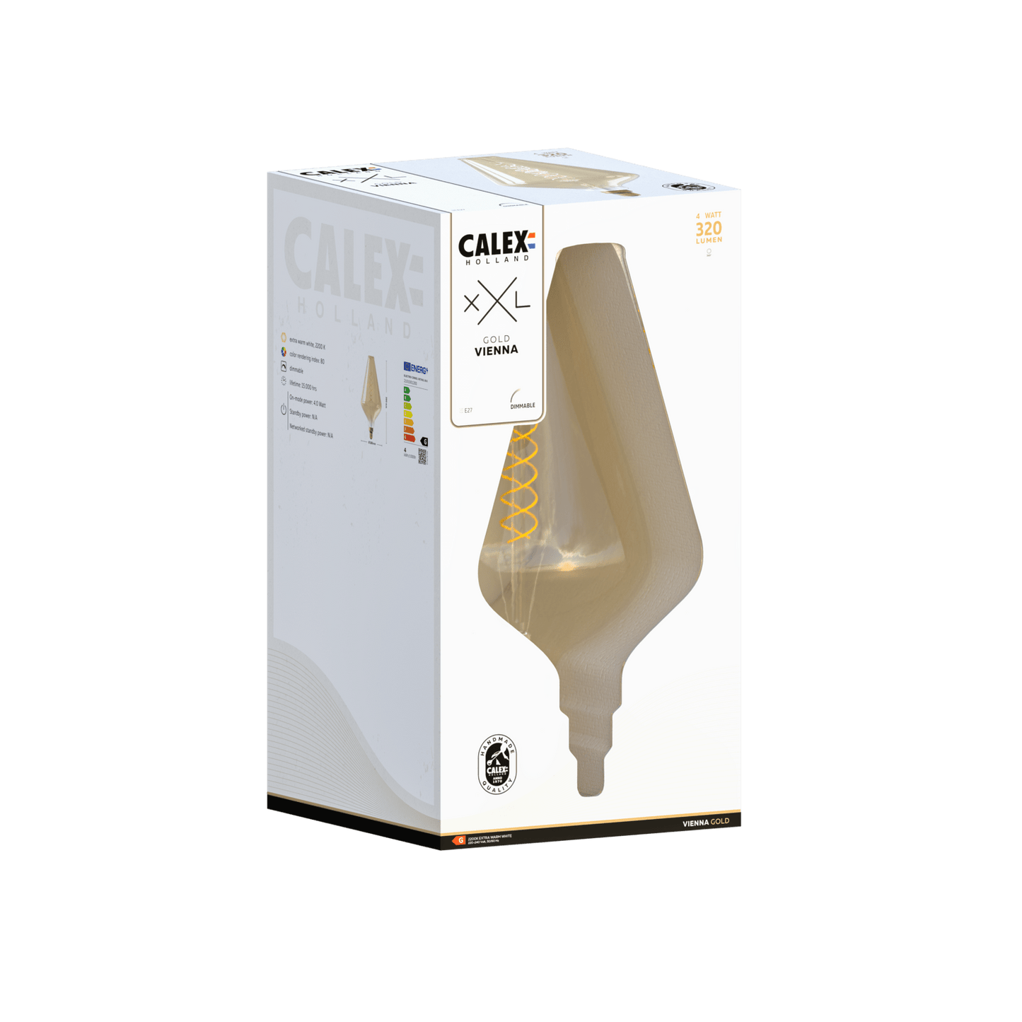 Calex XXL Vienna LED Bulb Gold - E27 - 4W - Dimmable