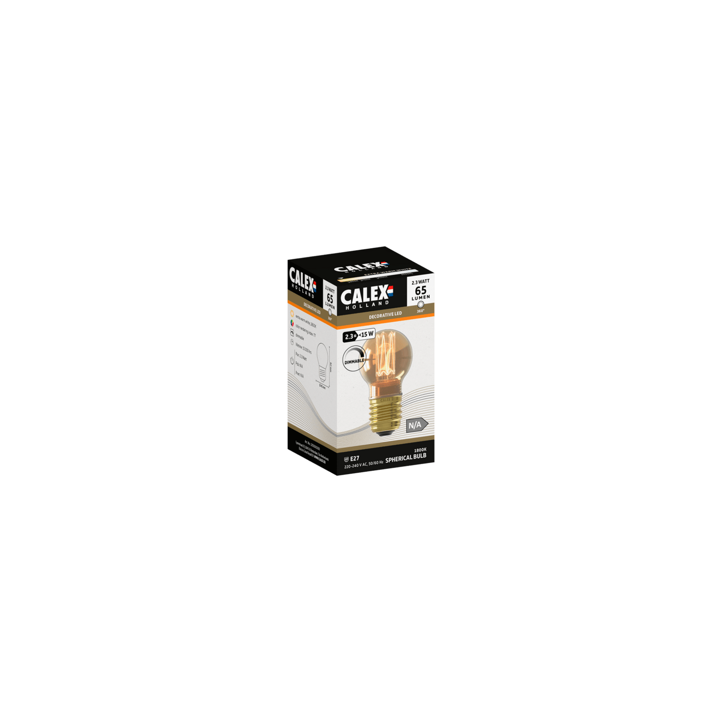 Calex Crown LED Bulb - E27 - P45 - Gold - 2.3W - Dimmable