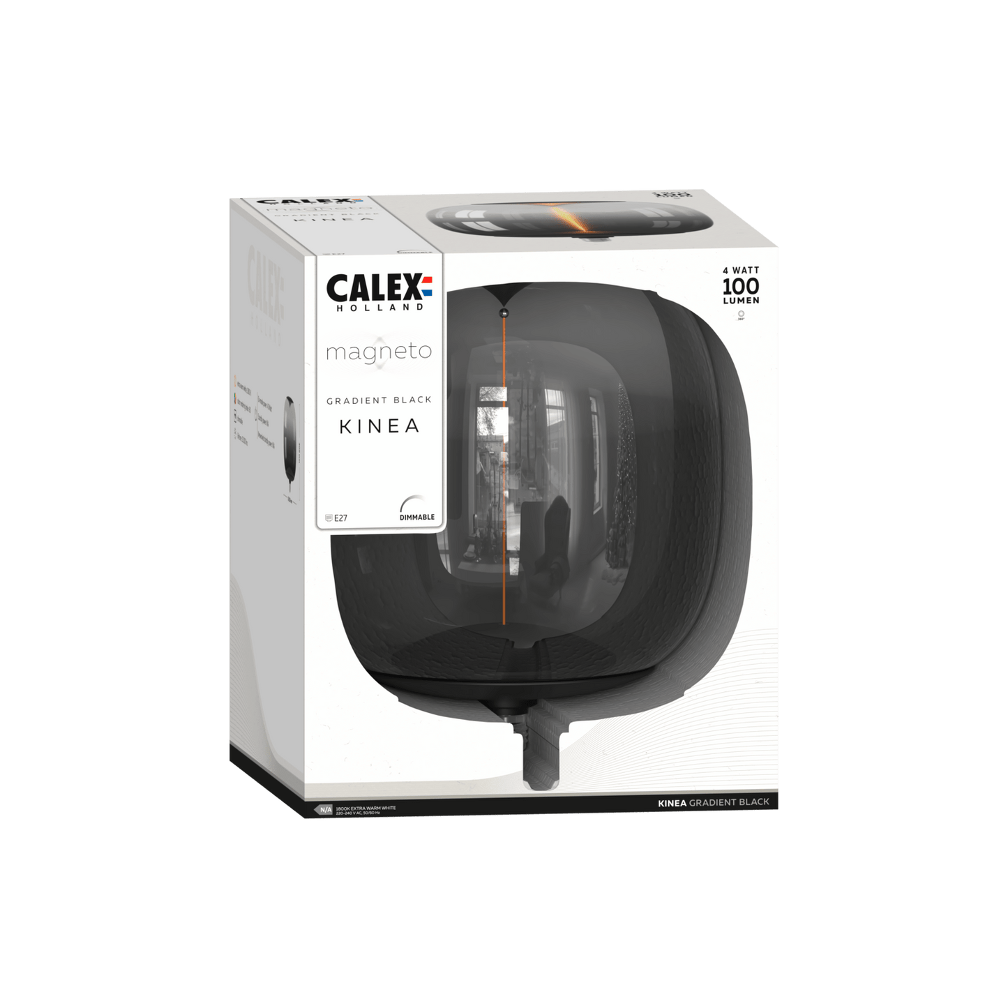 Calex Magneto Kinea LED Lamp - E27 - Black - 4W - Dimmable