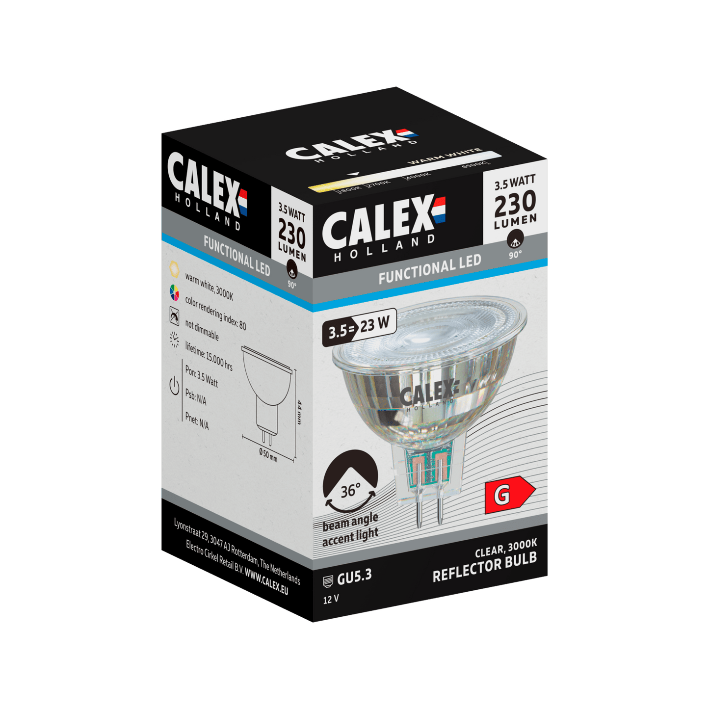 Calex SMD Reflector LED Lamp - GU5.3 - 12V - Chrome - 3.5W