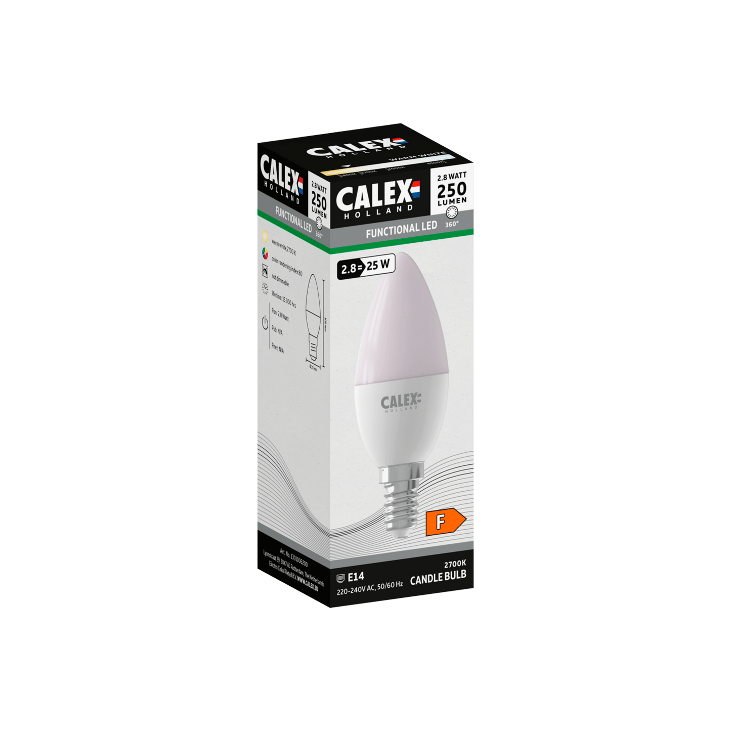 Calex SMD LED Lamp - E14 - B35 - White - 2.8W