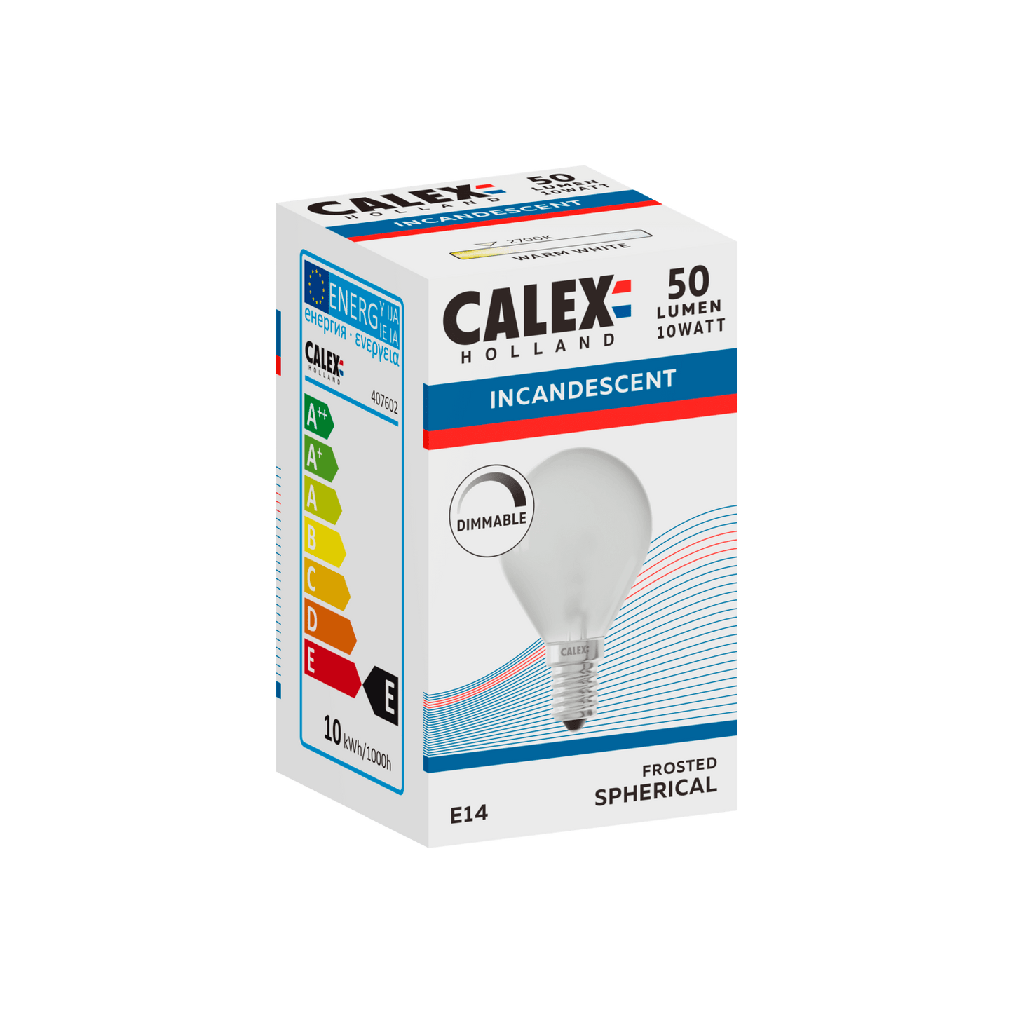 Calex Incandescent Bulb - E14 - P45 - White - 10W