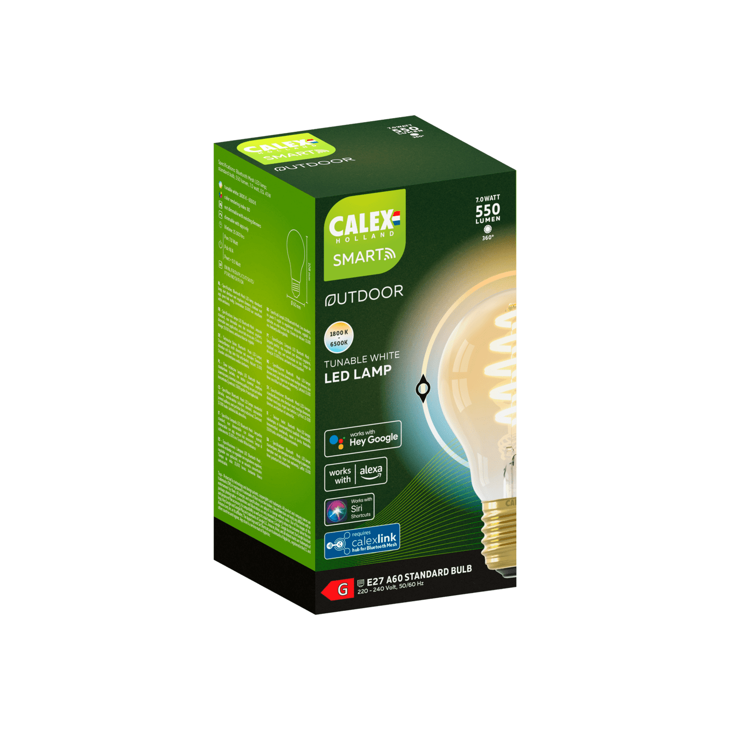 Calex Smart BT Mesh LED Bulb - A60 - E27 - Gold - Warm White - 7W