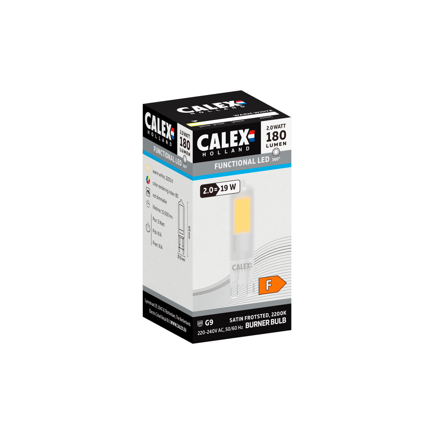Calex SMD Burner LED Lamp - G9 - White - 2W