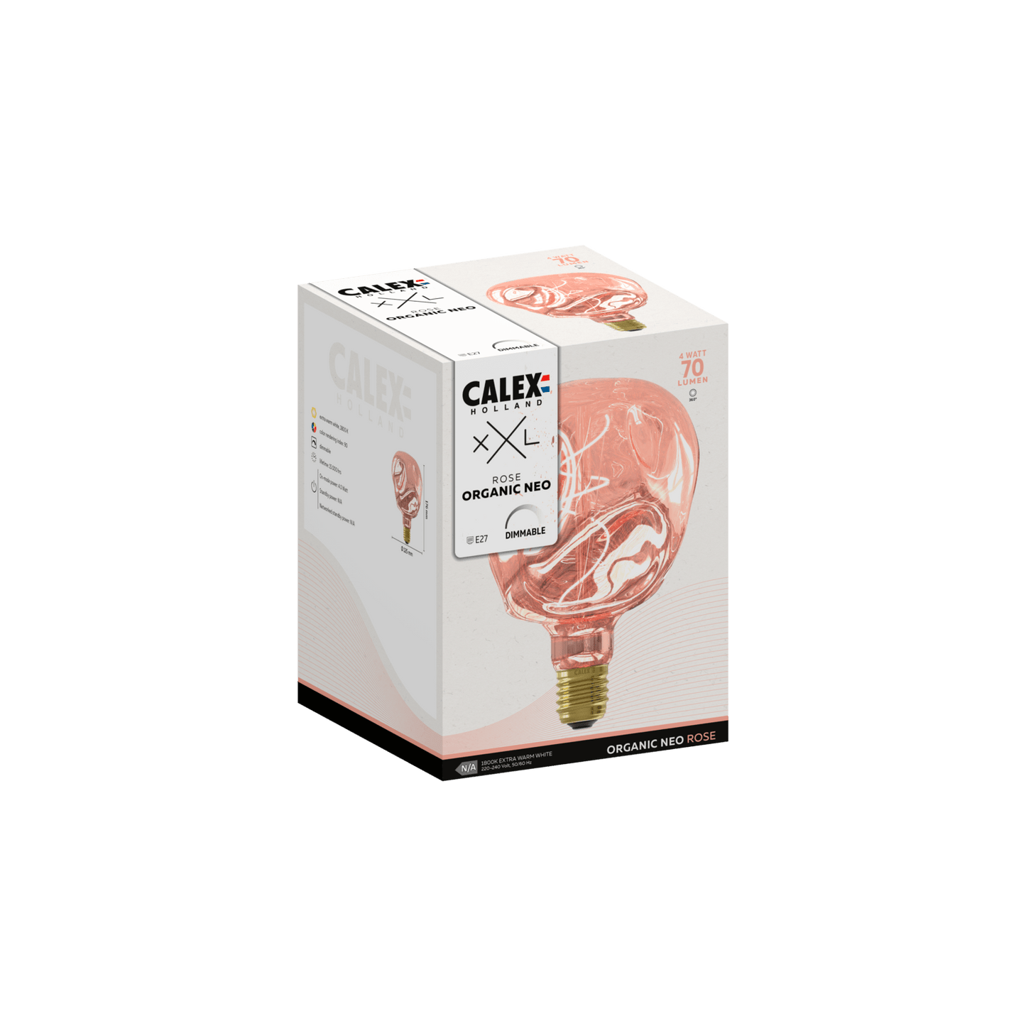 Calex XXL Organic NEO LED Bulb Rose - E27 - 4W - Dimmable
