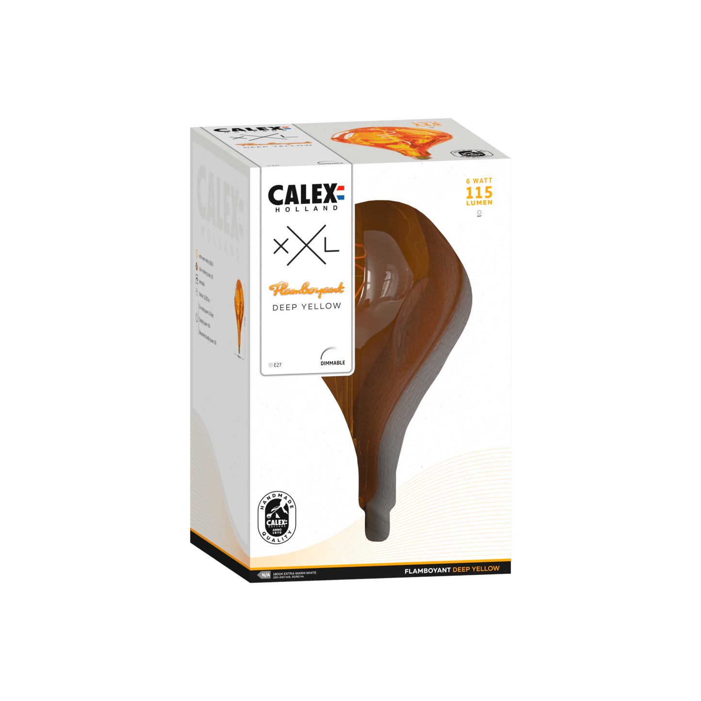 Calex XXL Organic EVO LED Bulb Yellow - E27 - 6W - Dimmable
