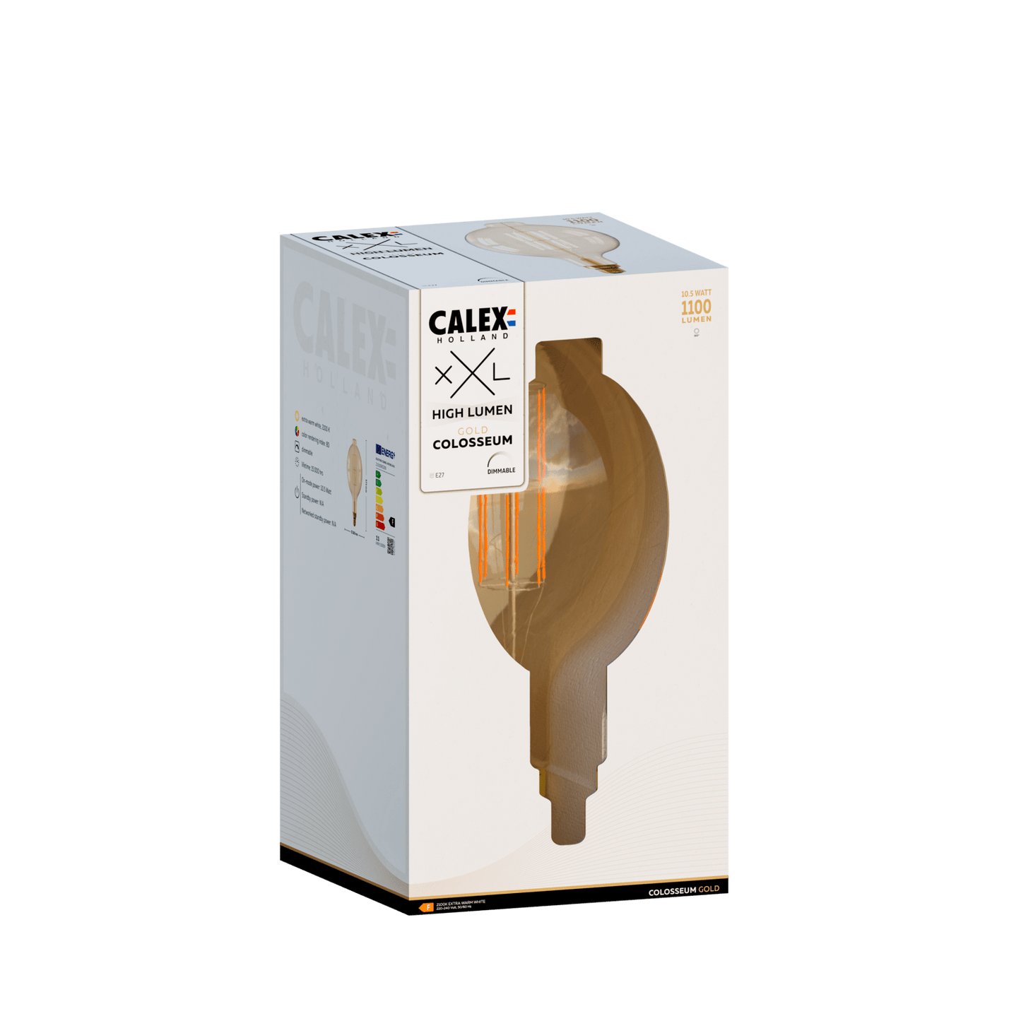 Calex Colosseum Bulb - E27 - Filament - Gold - High lumen - 10.5W