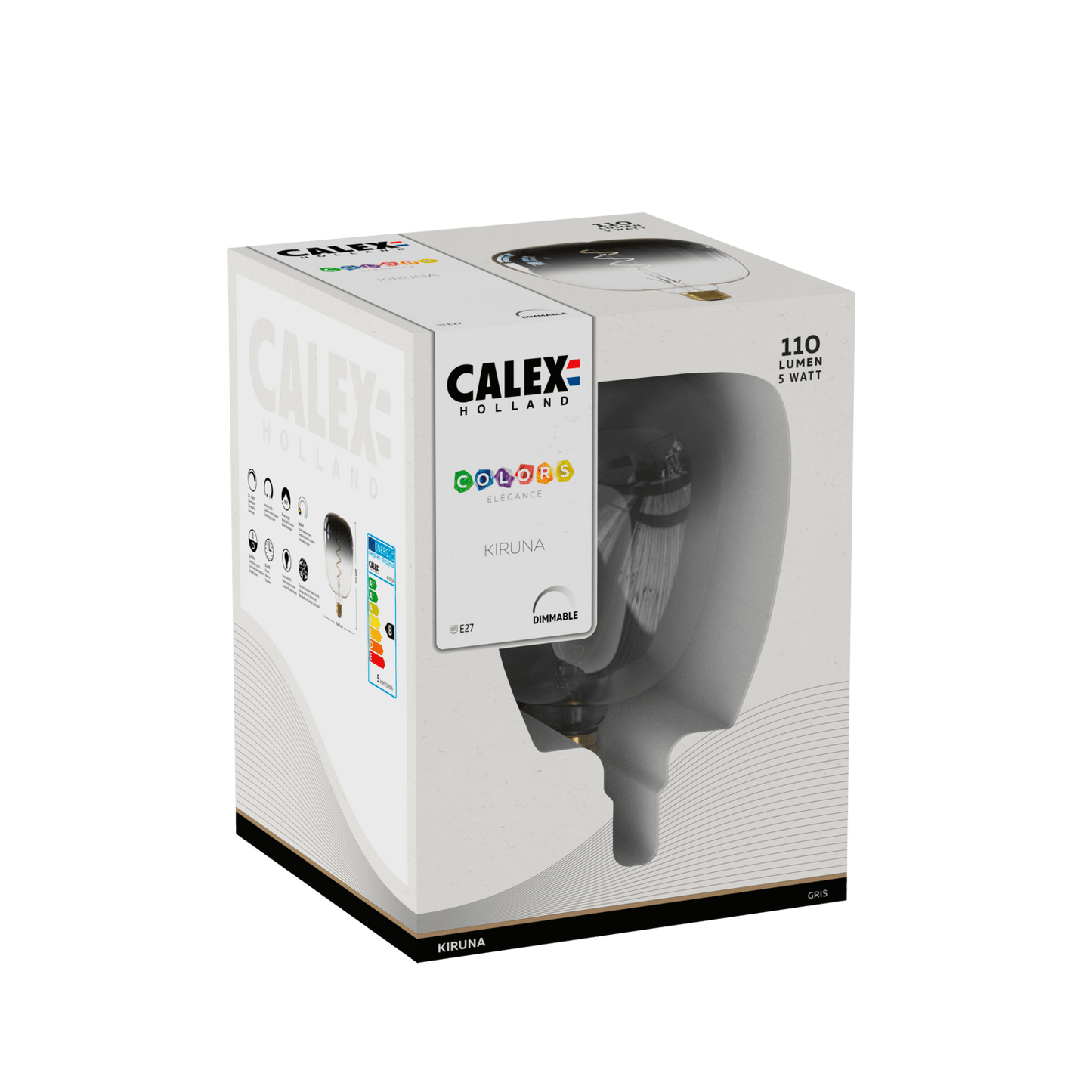 Calex Kiruna Gris LED Bulb - E27 - 5W - Dimmable