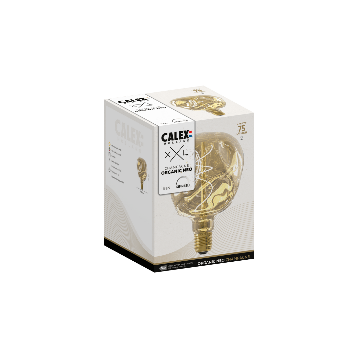 Calex XXL Organic NEO LED Bulb Champagne - E27 - 4W - Dimmable