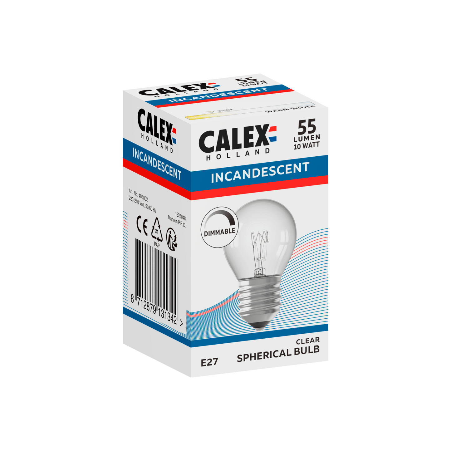 Calex Incandescent Bulb - E27 - P45 - Clear - 10W