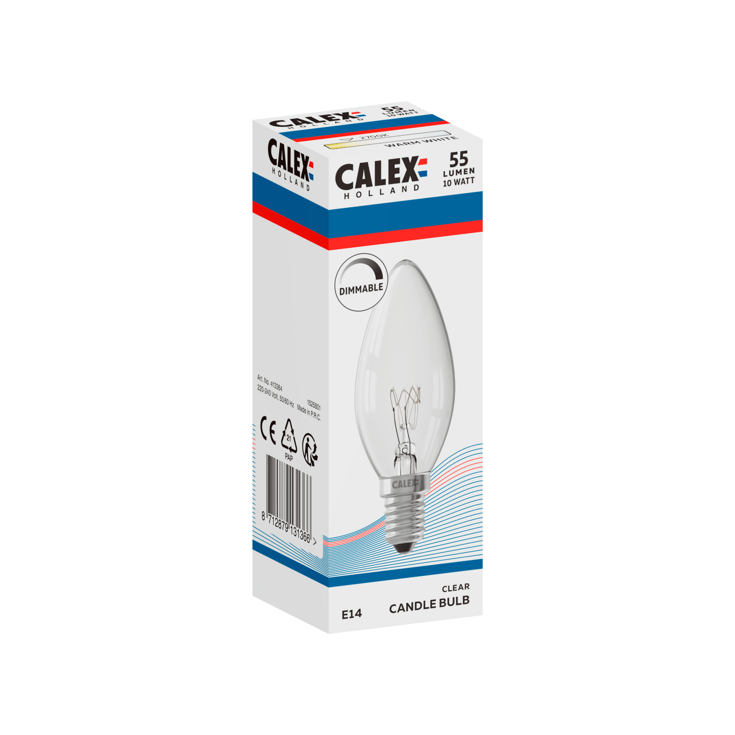 Calex Incandescent Bulb - E14 - B35 - Clear - 10W