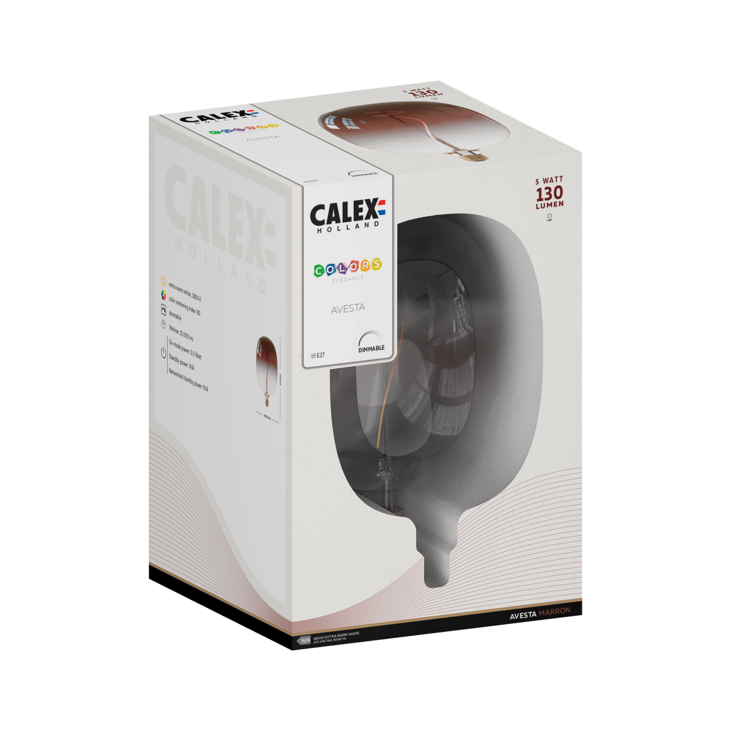 Calex Avesta Marron LED Bulb - E27 - 5W - Dimmable