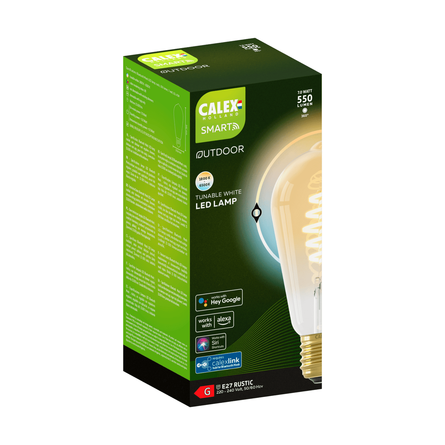 Calex Smart BT Mesh LED Bulb - ST64 - E27 - Gold - Warm White - 7W