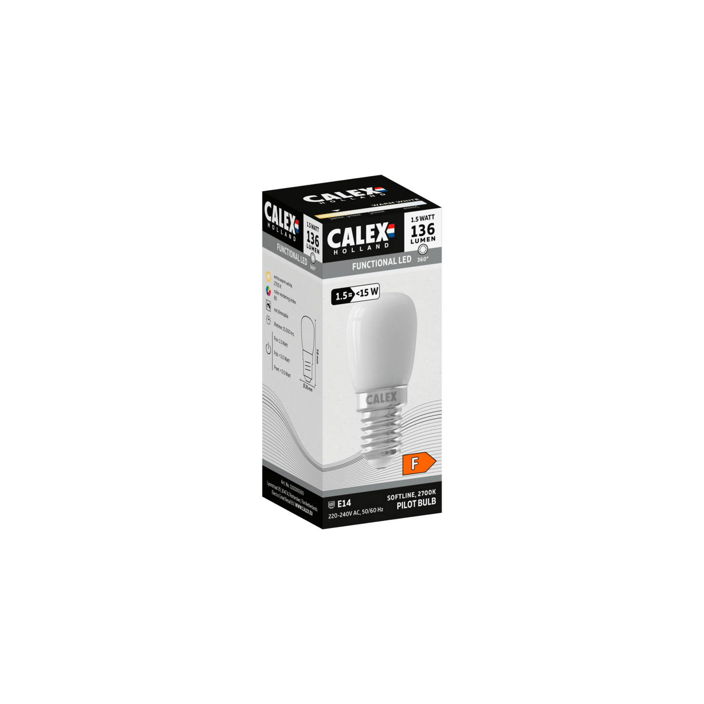 Calex Softline LED Lamp - E14 - T26 - White - 1.5W