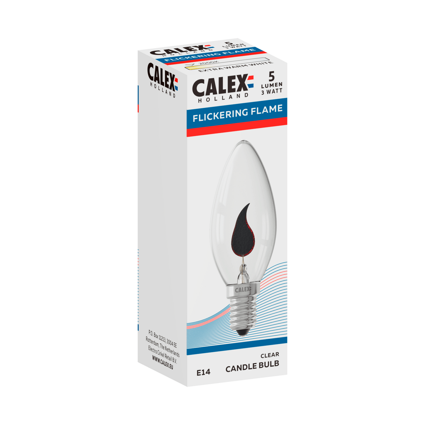 Calex Incandescent Bulb - E14 - B35 - Flame - 3W