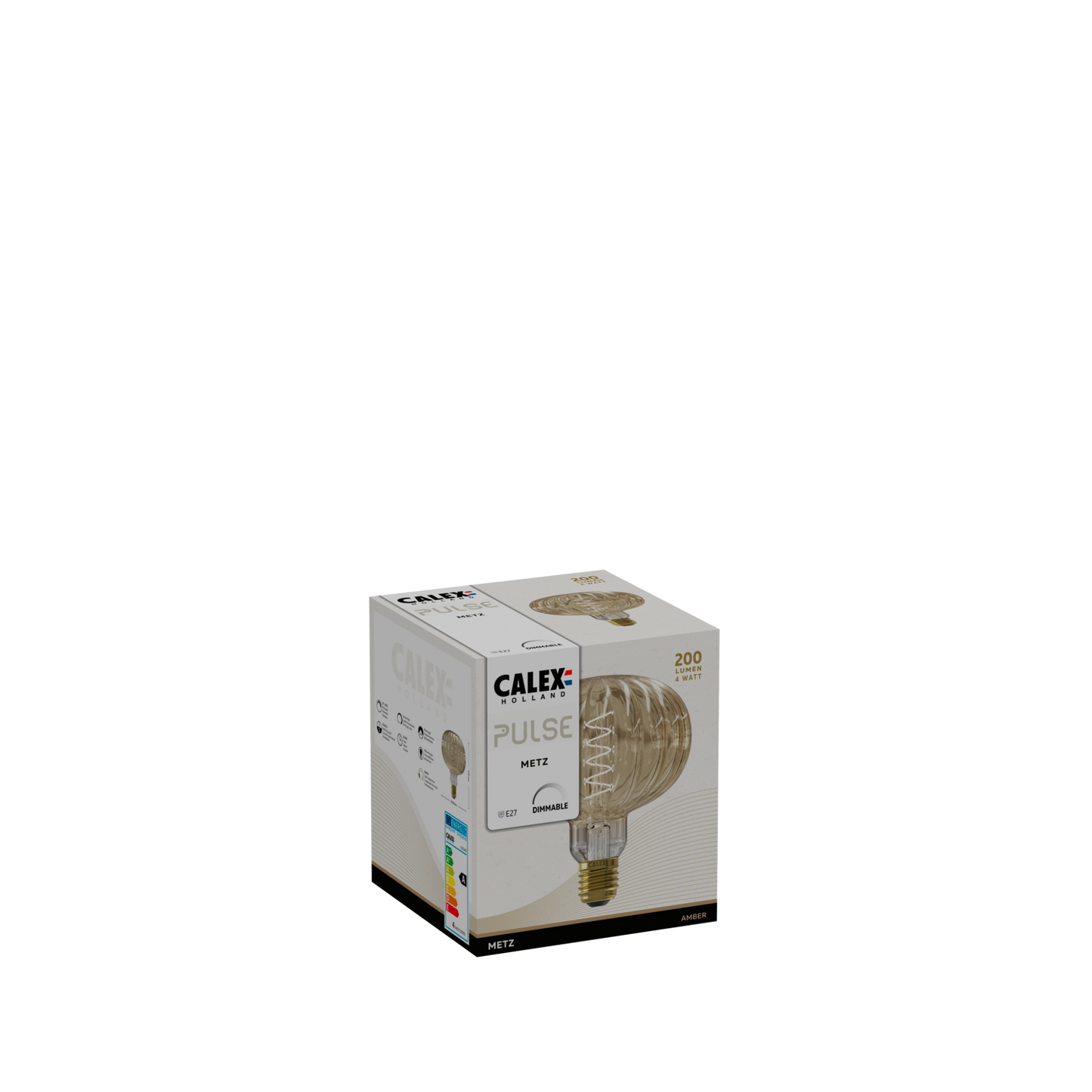 Calex Metz Bulb - E27 - Filament - Amber - WarmWhite - 4W