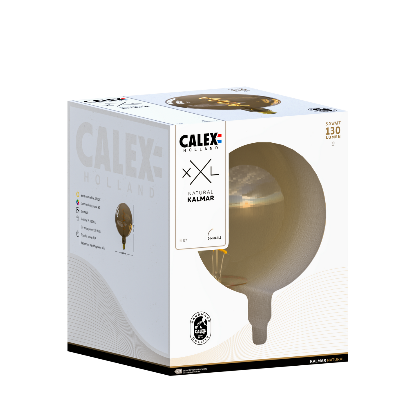 Calex Kalmar Bulb - E27 - Filament - Natural - WarmWhite - 5W