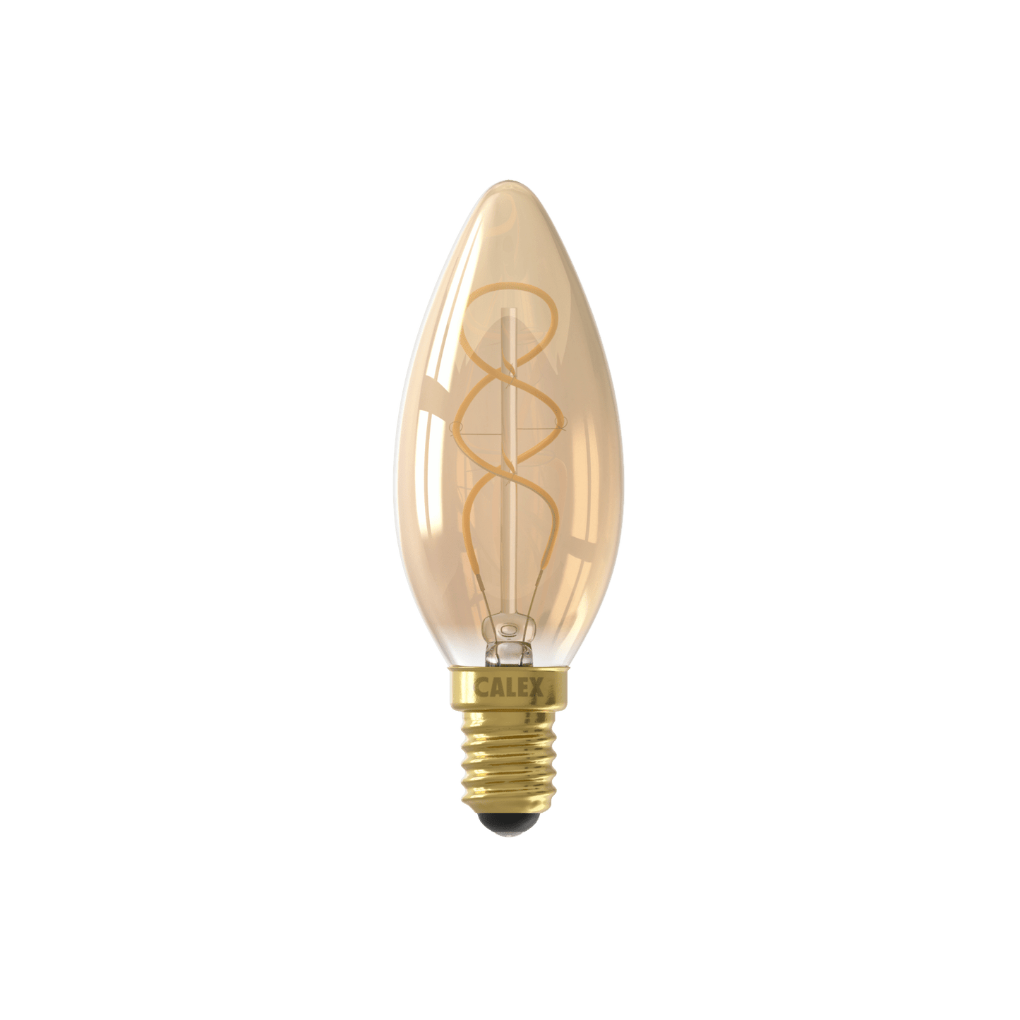 Calex Spiral Filament LED Lamp - E14 - B35 - Gold - 2.5W - Dimmable