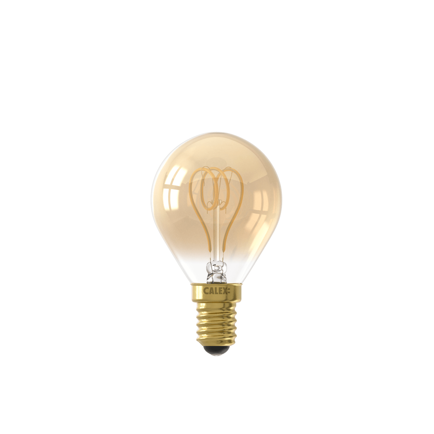 Calex Spiral Filament LED Lamp - E14 - P45 - Gold - 2.5W - Dimmable