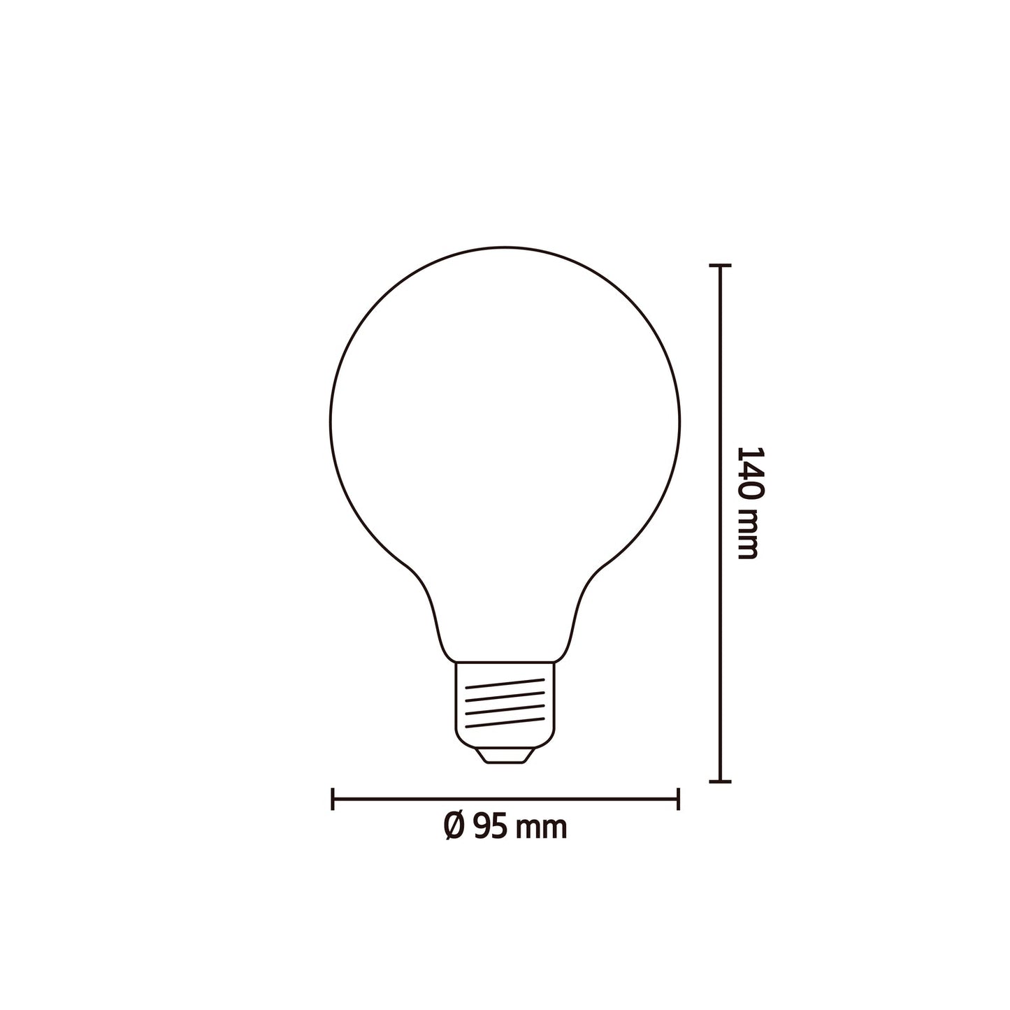 Calex Spiral Filament LED Lamp - E27 - G95 - Gold - 3.8W - Dimmable