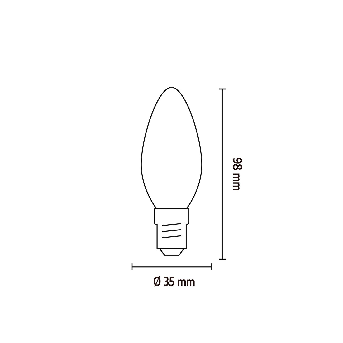 Calex Smart LED Bulb - E14 - Filament - B35 - Gold - Warm White - 4.9W