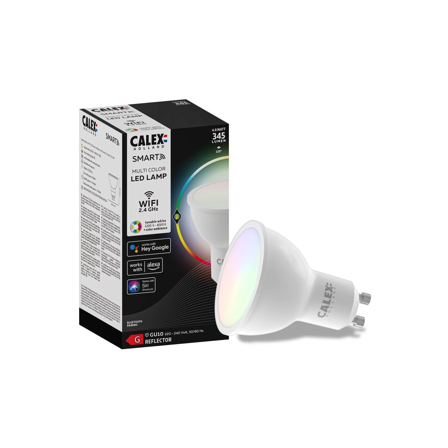 Calex Smart LED Lamp - GU10 - Wifi Light Source - RGB+WarmWhite - 4.9W