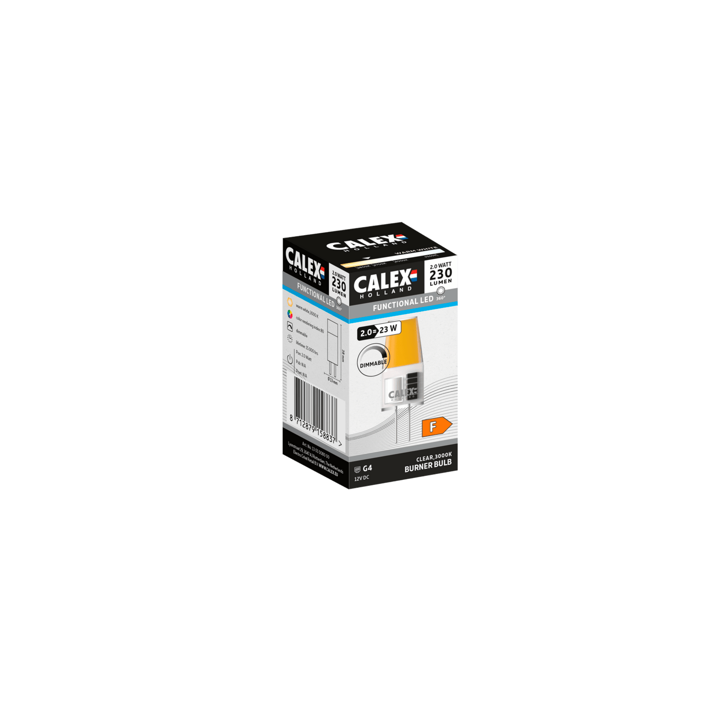 Calex SMD Burner LED Lamp - G4 - 12V - Clear - 2W - Dimmable