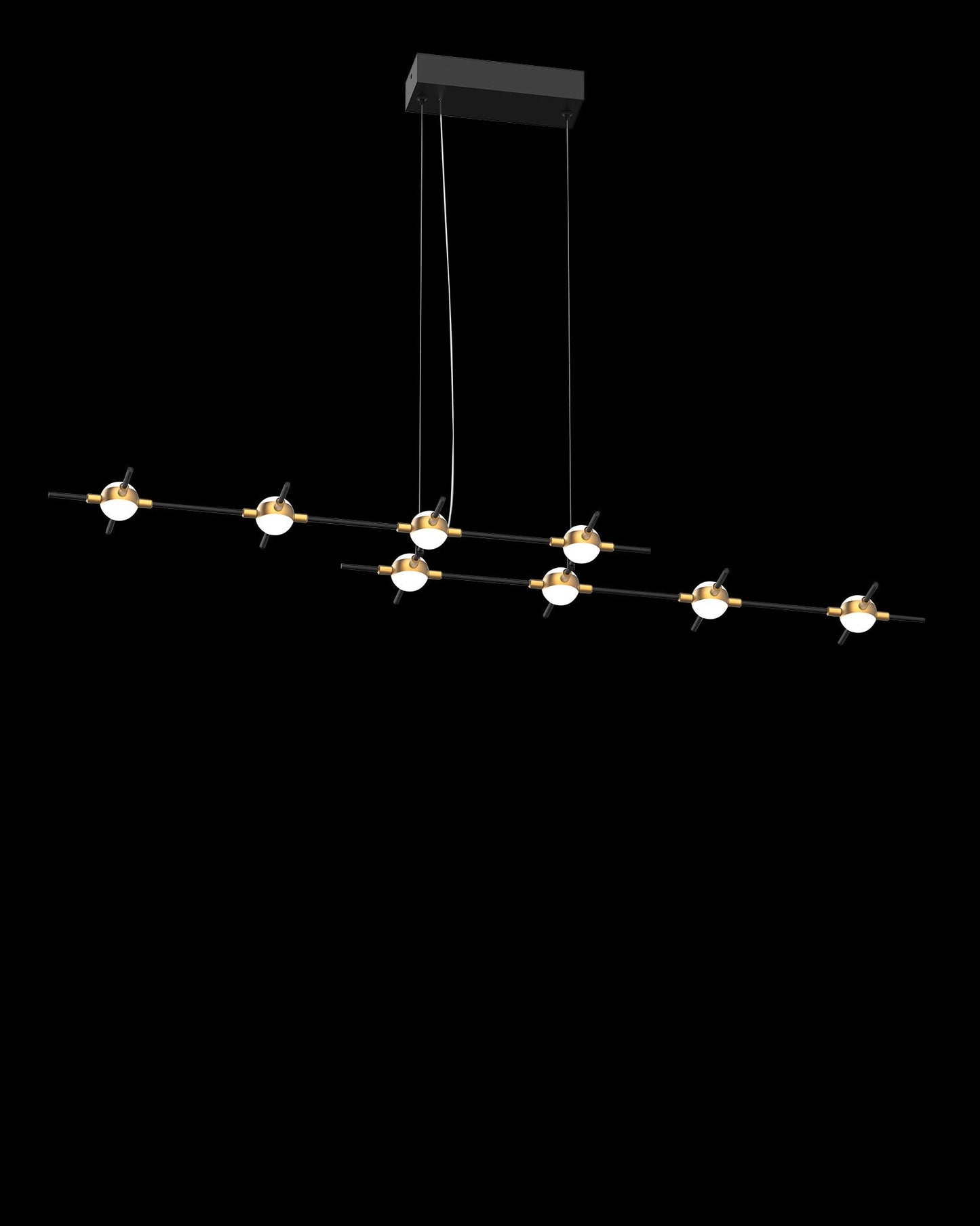 Molecular 8Lt Pendant Black With Gold Model B Light