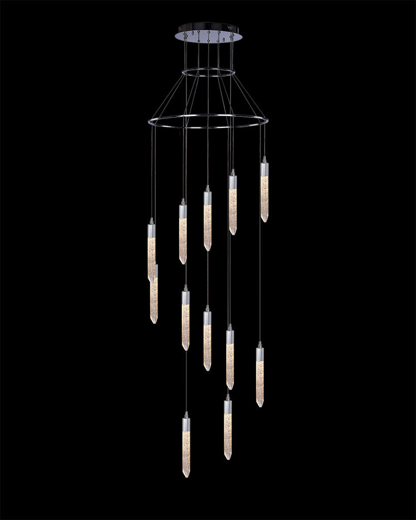 Shard 12 Lt Round Pendant Chrome Light