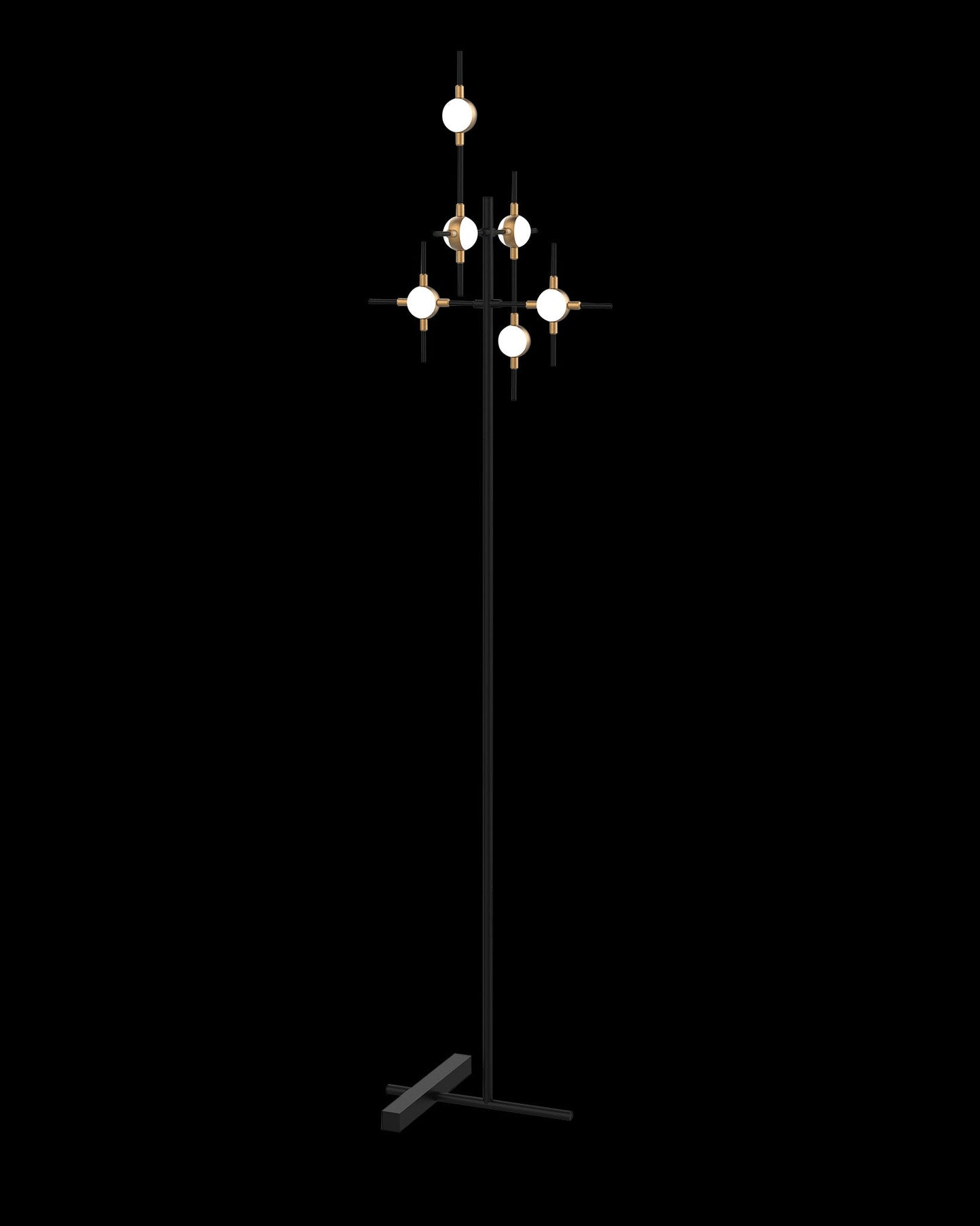 Molecular 6Lt Floor Lamp Black With Gold Model A Light