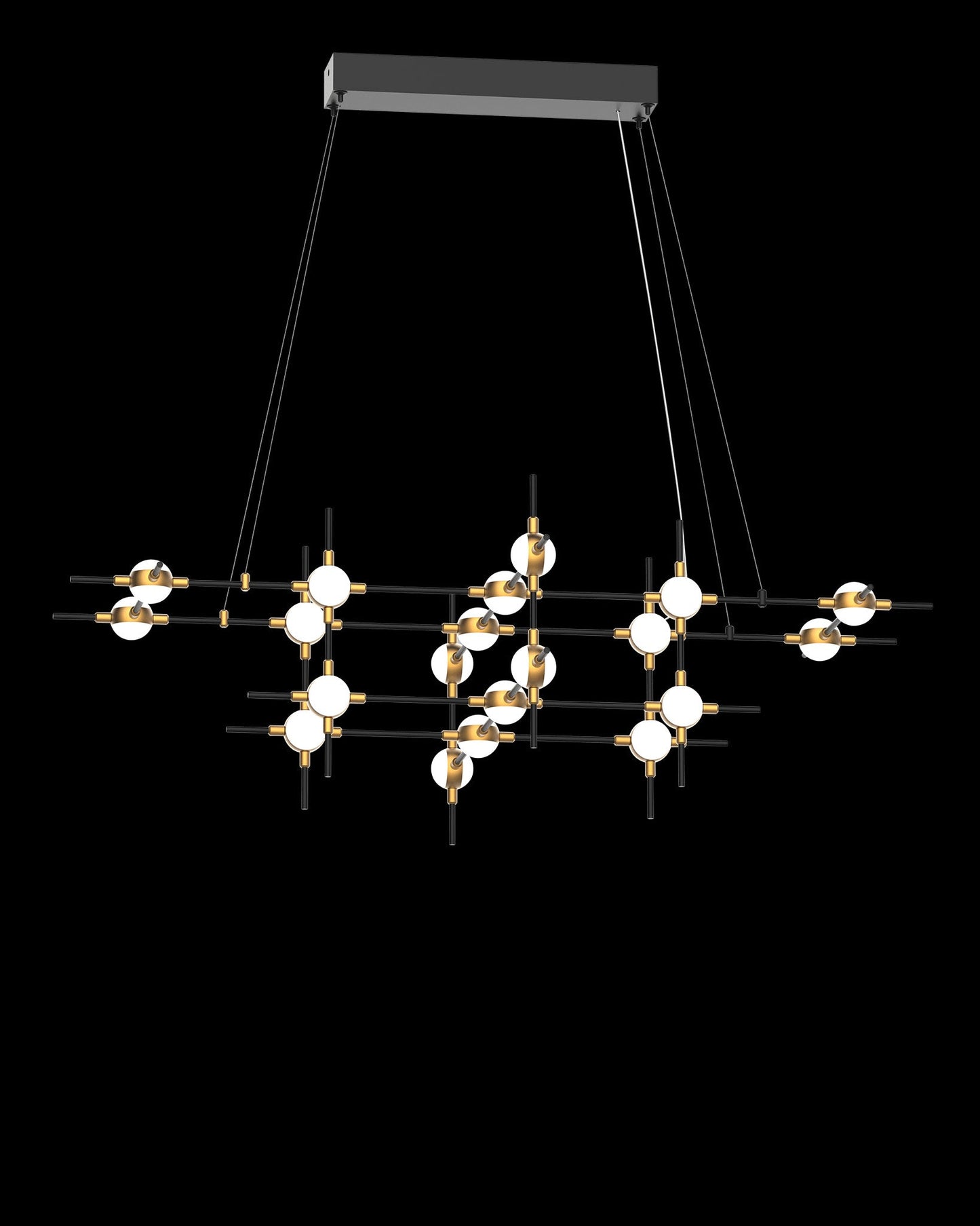 Molecular 20Lt Pendant Black With Gold Model F Light