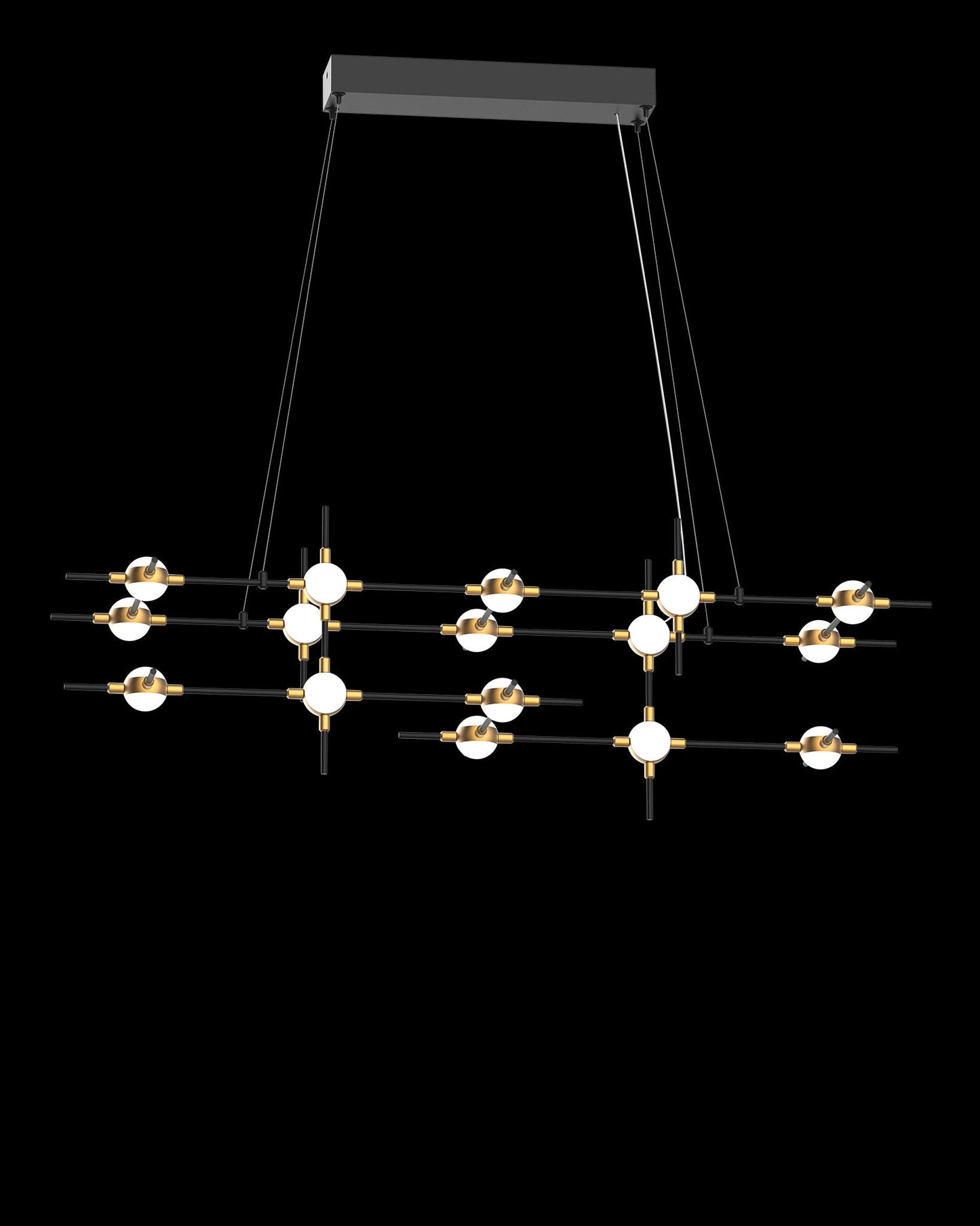 Molecular 16Lt Pendant Black With Gold Model D Light