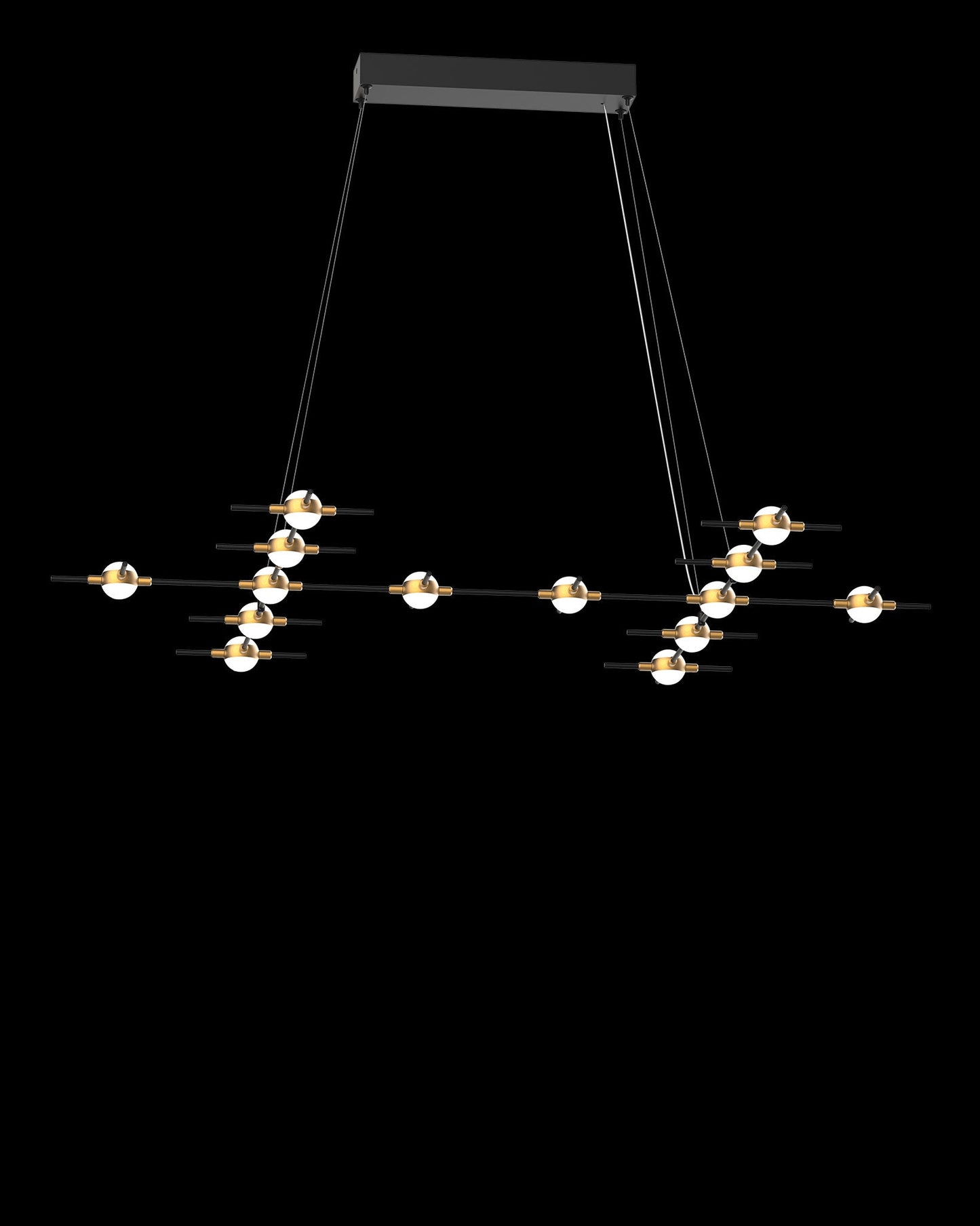 Molecular 14Lt Pendant Black With Gold Model F Light