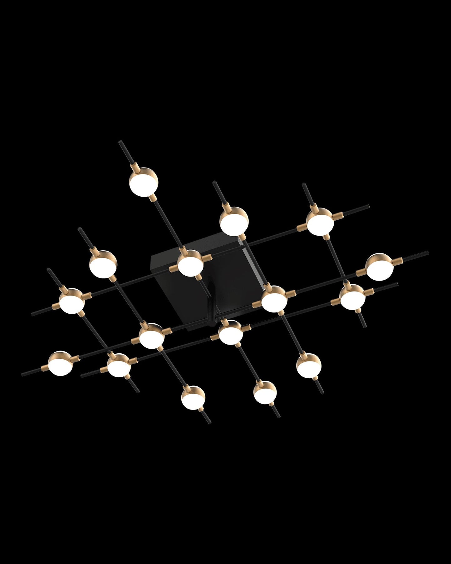 Molecular 16Lt Ceiling Black With Gold Model A Light