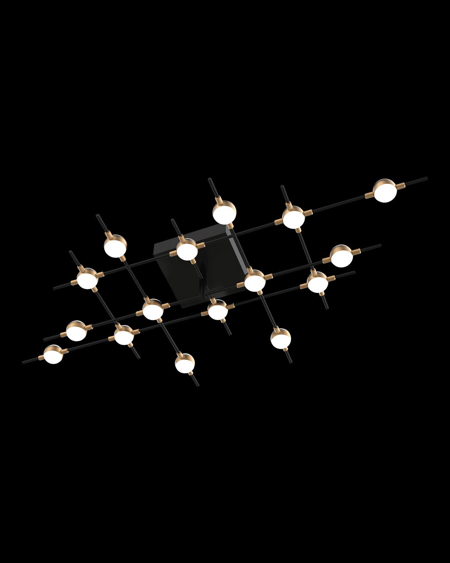 Molecular 16Lt Ceiling Black With Gold Model D Light