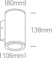 Outdoor Wall Cylinders Up & down beam