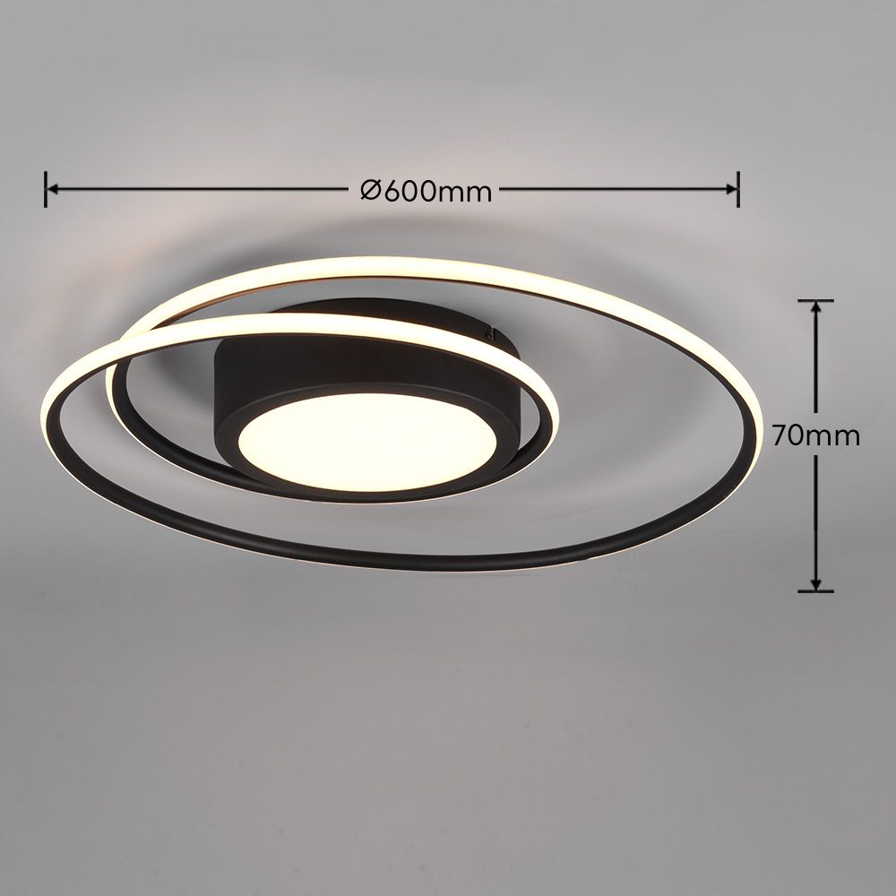 Yava - Ceiling lamp - Black Matt - Trio