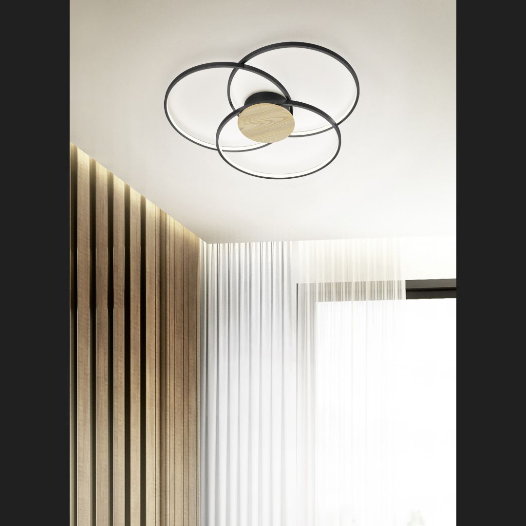 Sedona - Ceiling lamp - Black Matt - Trio