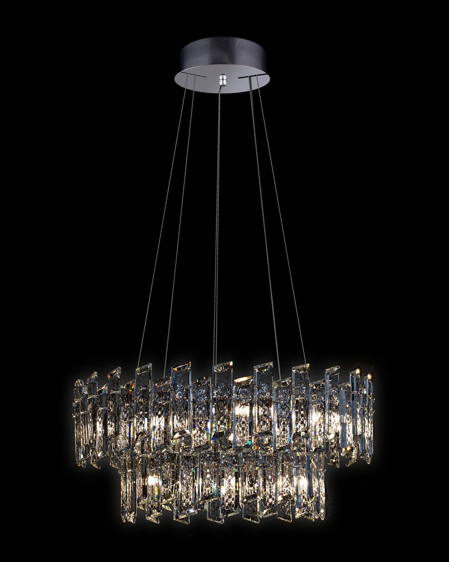 Crisiante Pendant 2 Tier 6/9Lt Chrome Light