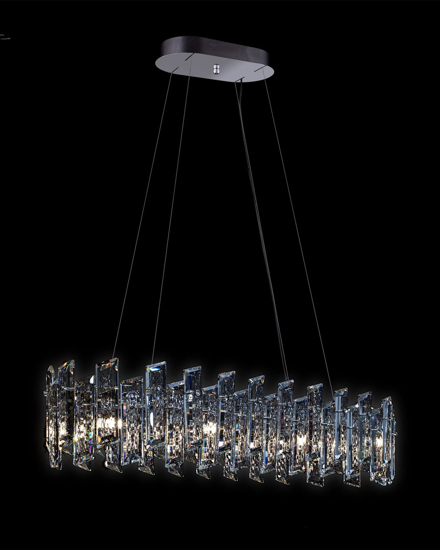 Crisiante Oval Pendant Small Chrome Light