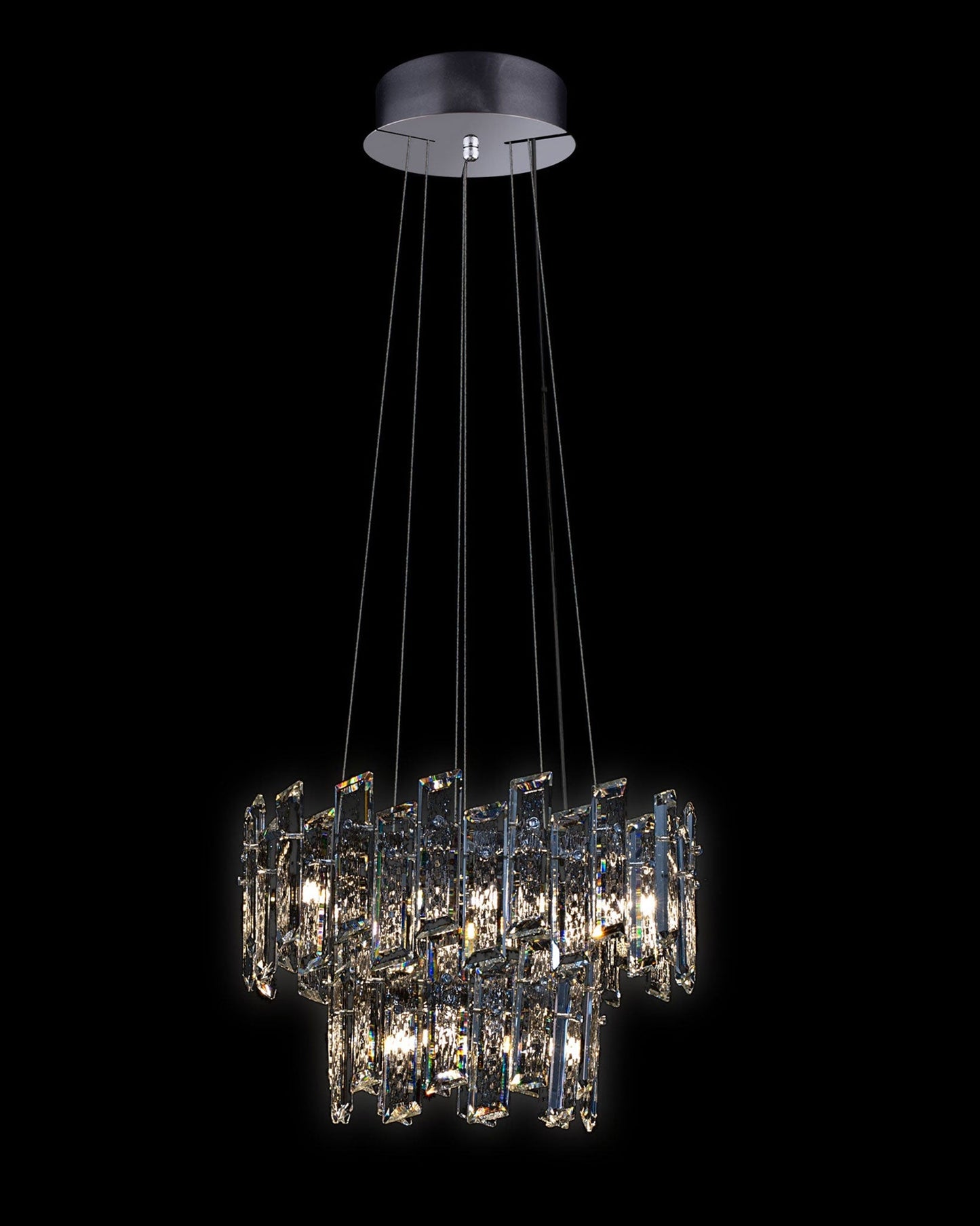 Crisiante Pendant 2 Tier 3/6Lt Chrome Light